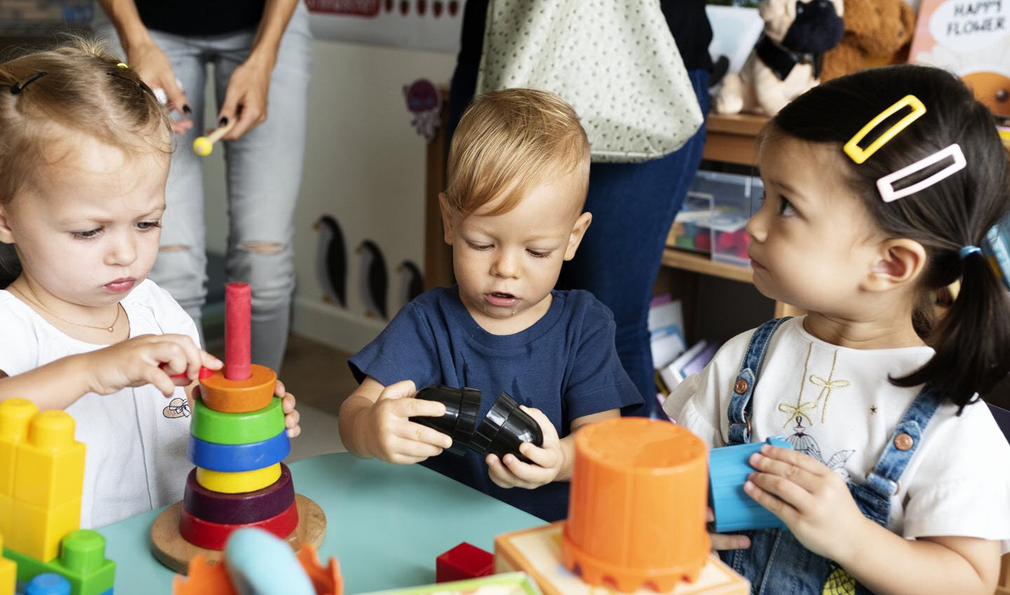 Children with ADHD playing at nursery school