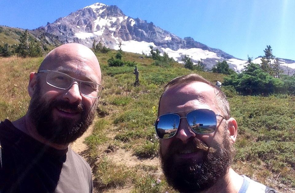 Jeff Breece and his best friend pictured at Mount Hood in Portland, Oregon.