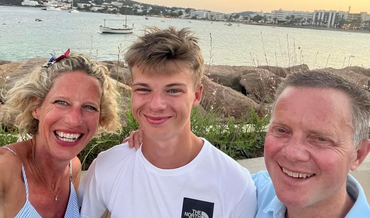 Cystic fibrosis patient Tim Wotton with his son Felix and wife Katie bonding on a family vacation in Ibiza