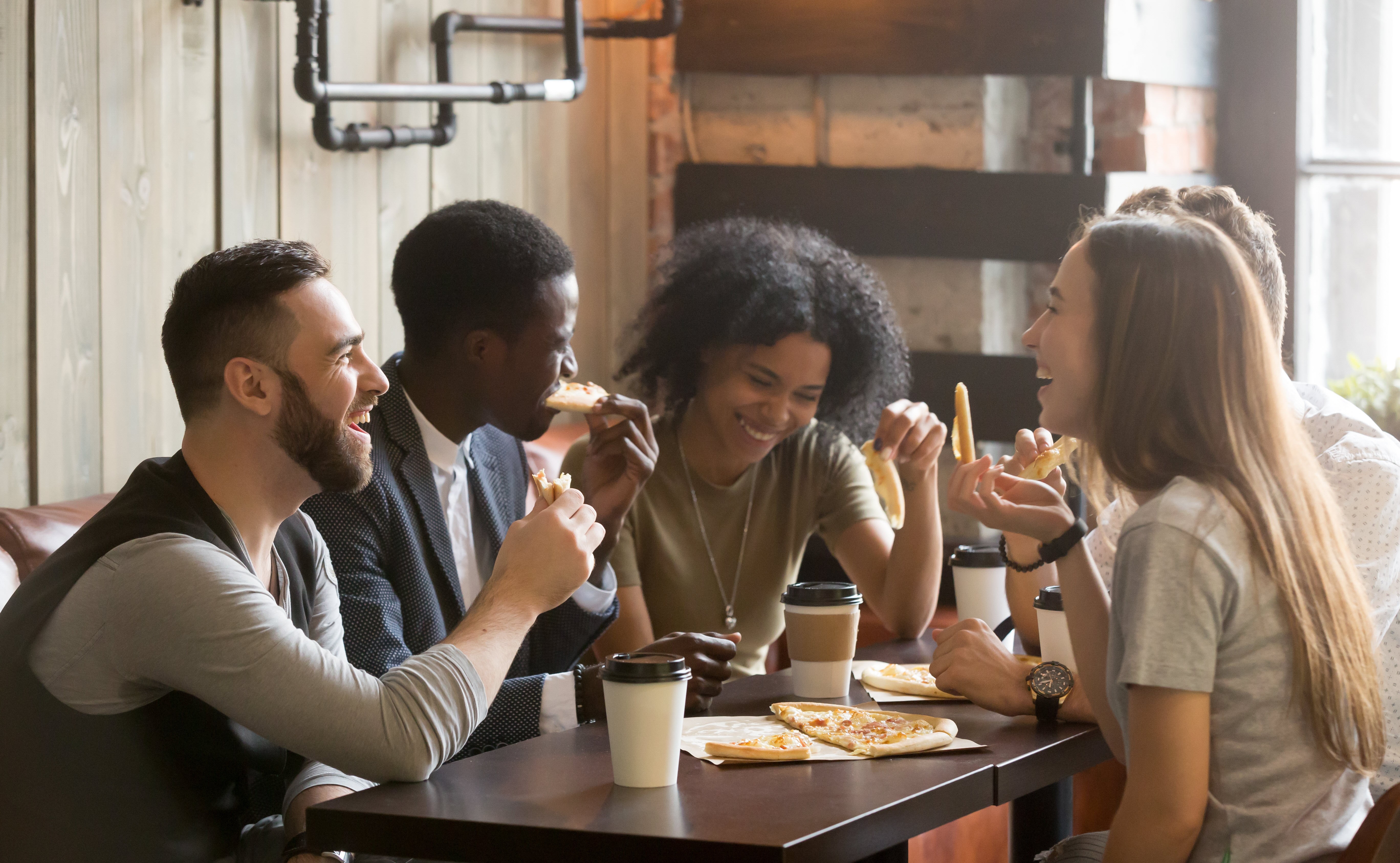 Friends enjoy coffee together, relationships strong despite depression