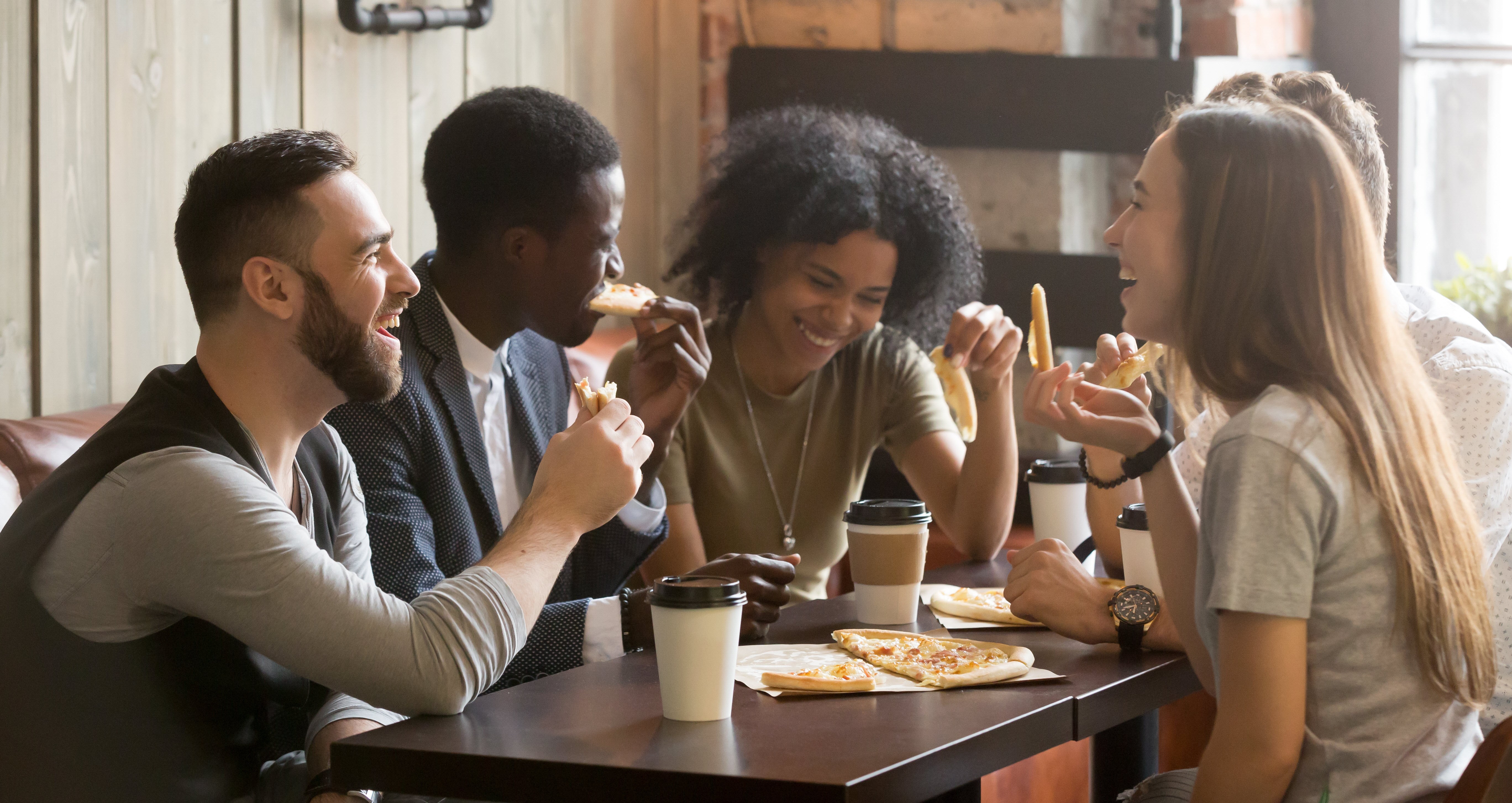 Friends enjoy coffee together, relationships strong despite depression